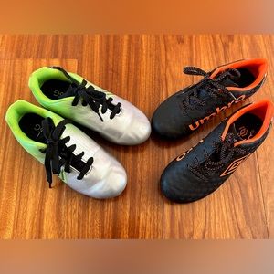 2 pairs of kids soccer cleats